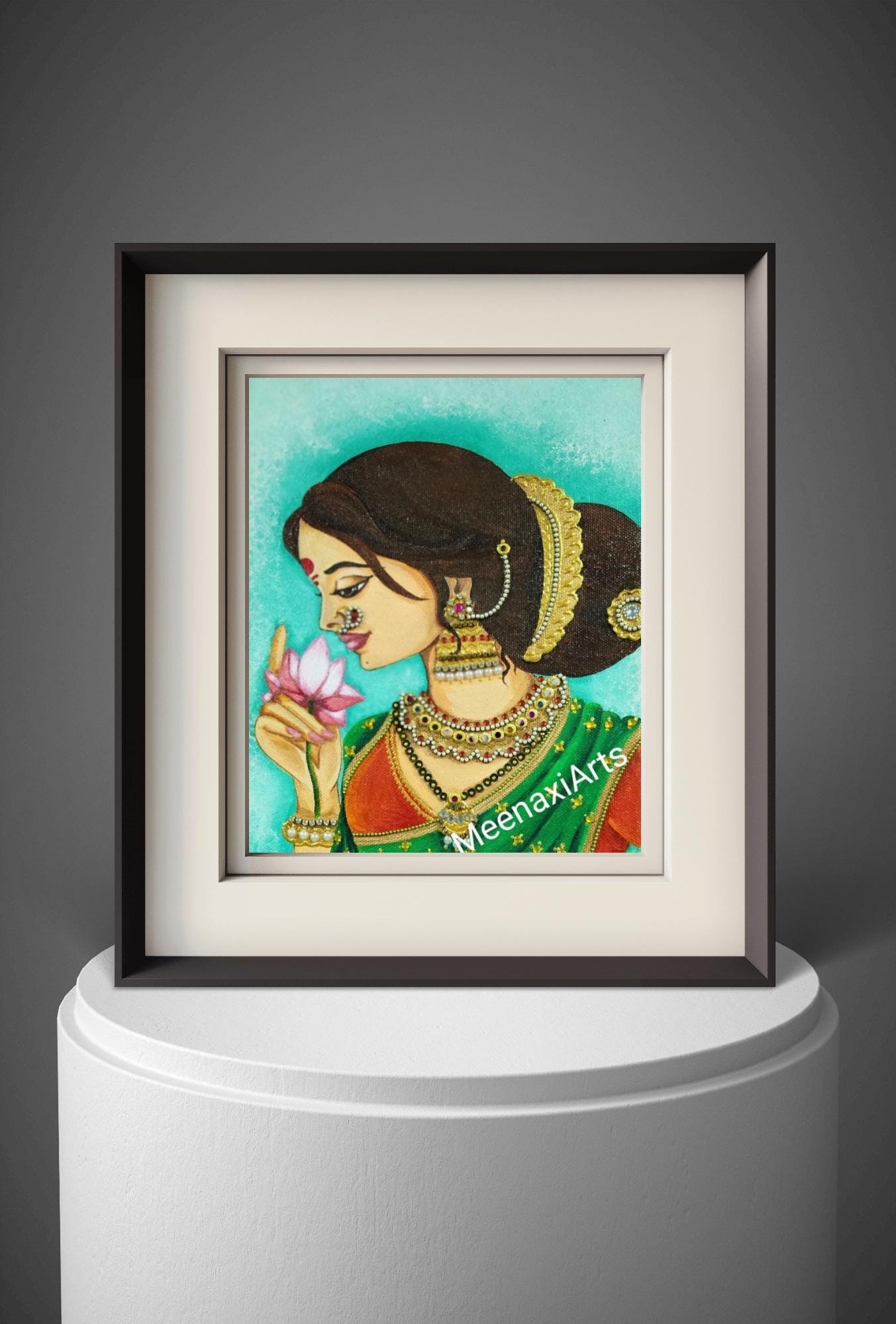 Ryoko 油彩画 女性像 花柄 Ryoko 油彩画 女性像 花柄 絵画