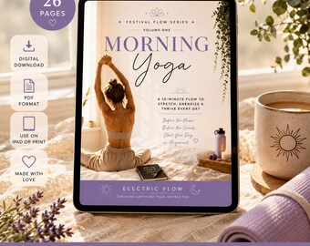 Beginner Morning Yoga Flow PDF | 10-Minute Routine, Festival Guide (Digital Download)