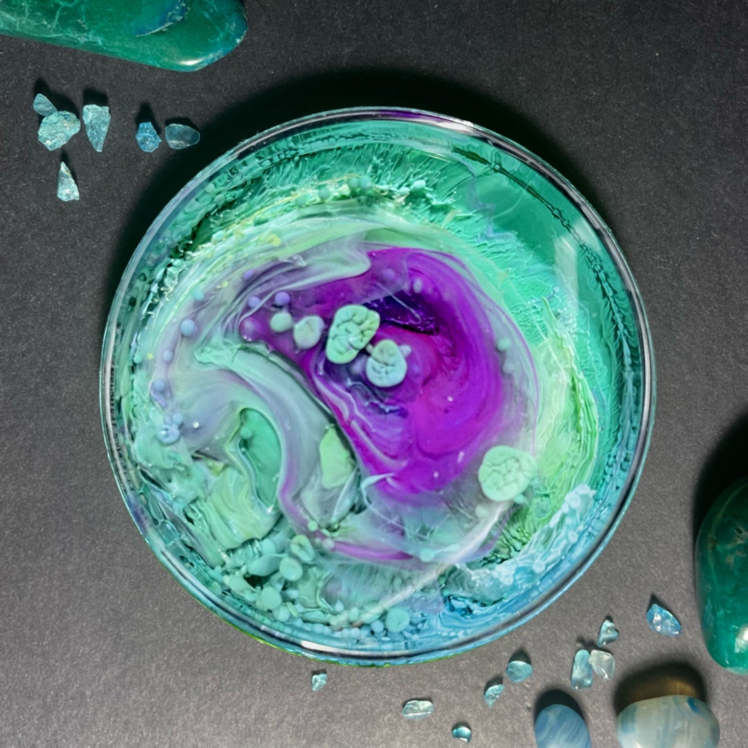 Small Resin Painting Cast in Heavy Glass Etsy