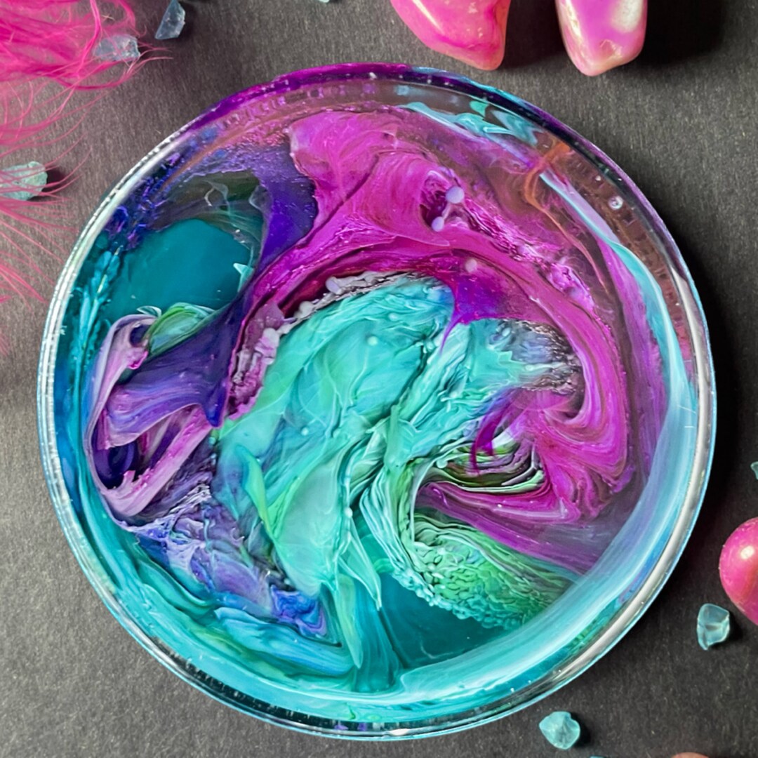 Large Resin Painting Cast in Heavy Glass Etsy