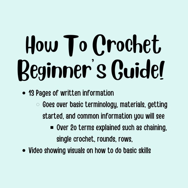How To Crochet: Beginners Guide. Learn the Basics! Learn Single Crochet and other stitches, chaining, materials and more!