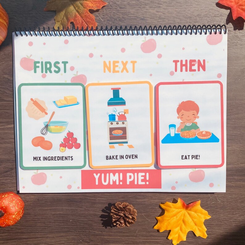 Printable Fall Sequencing Cards, Errorless Activity , Prek Centers