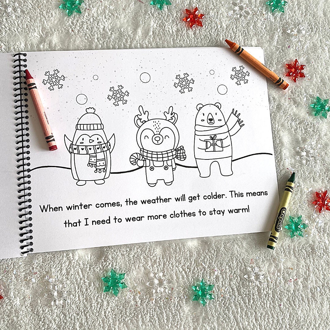 Wintertime Social Story & Coloring Book Social and Emotional - Etsy