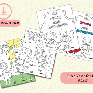 6 Bible Verse Coloring Pages for Kids, Printable Sunday School ...