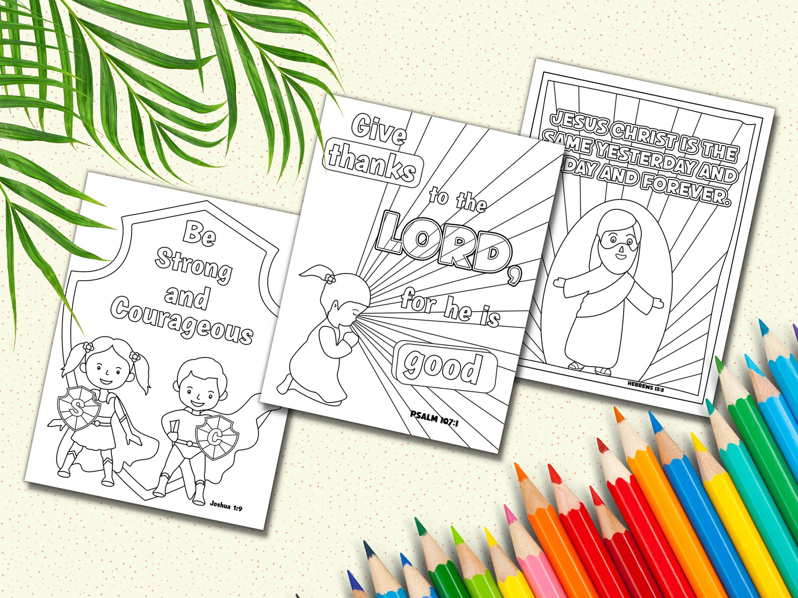 6 Bible Verse Coloring Pages for Kids, Printable Sunday School ...
