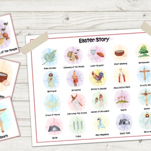 Holy Week - Easter Story Cards for Kids | Printable Lent Activity for Home and Sunday School