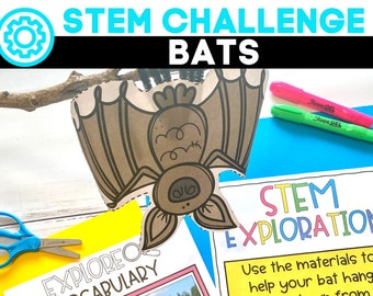 Bats PreK STEM Challenge, October Halloween Preschool STEM