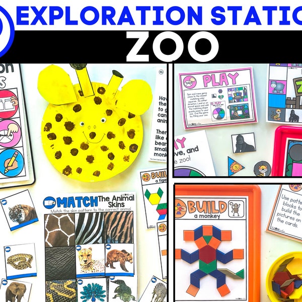 Zoo Preschool Stations - Zoo Activities and Printables