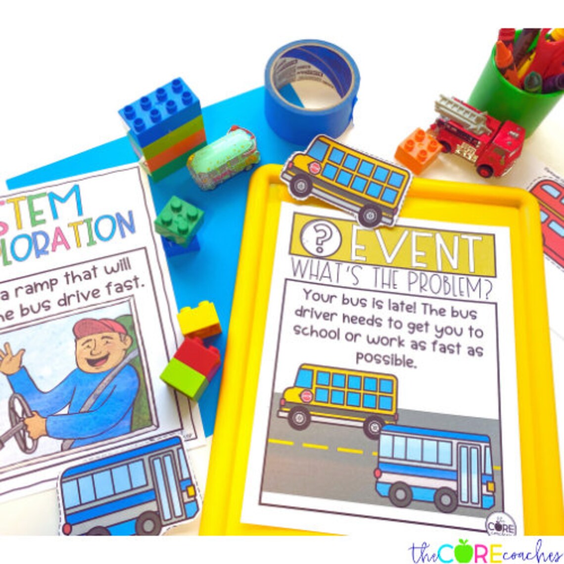 School Bus Prek STEM Activity Community Helper Bus Driver Handson
