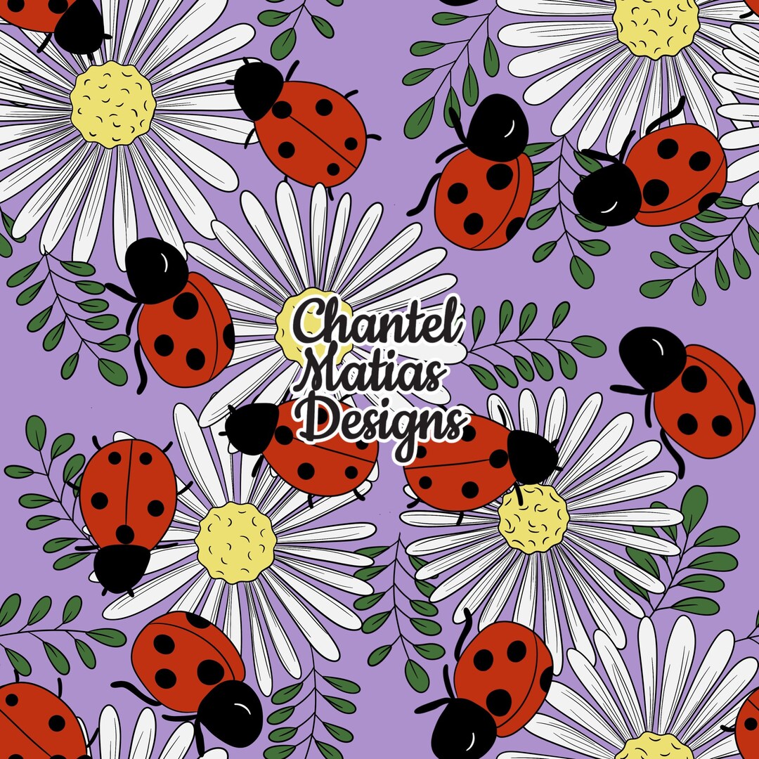 Daisy Seamless Pattern Ladybug Seamless File Flower - Etsy