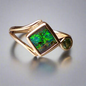 Unique 9k Gold Australian Boulder Opal Ring