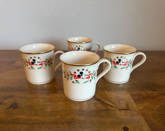 Lenox Holiday Disney Mickey Mouse Mugs - Set of 4