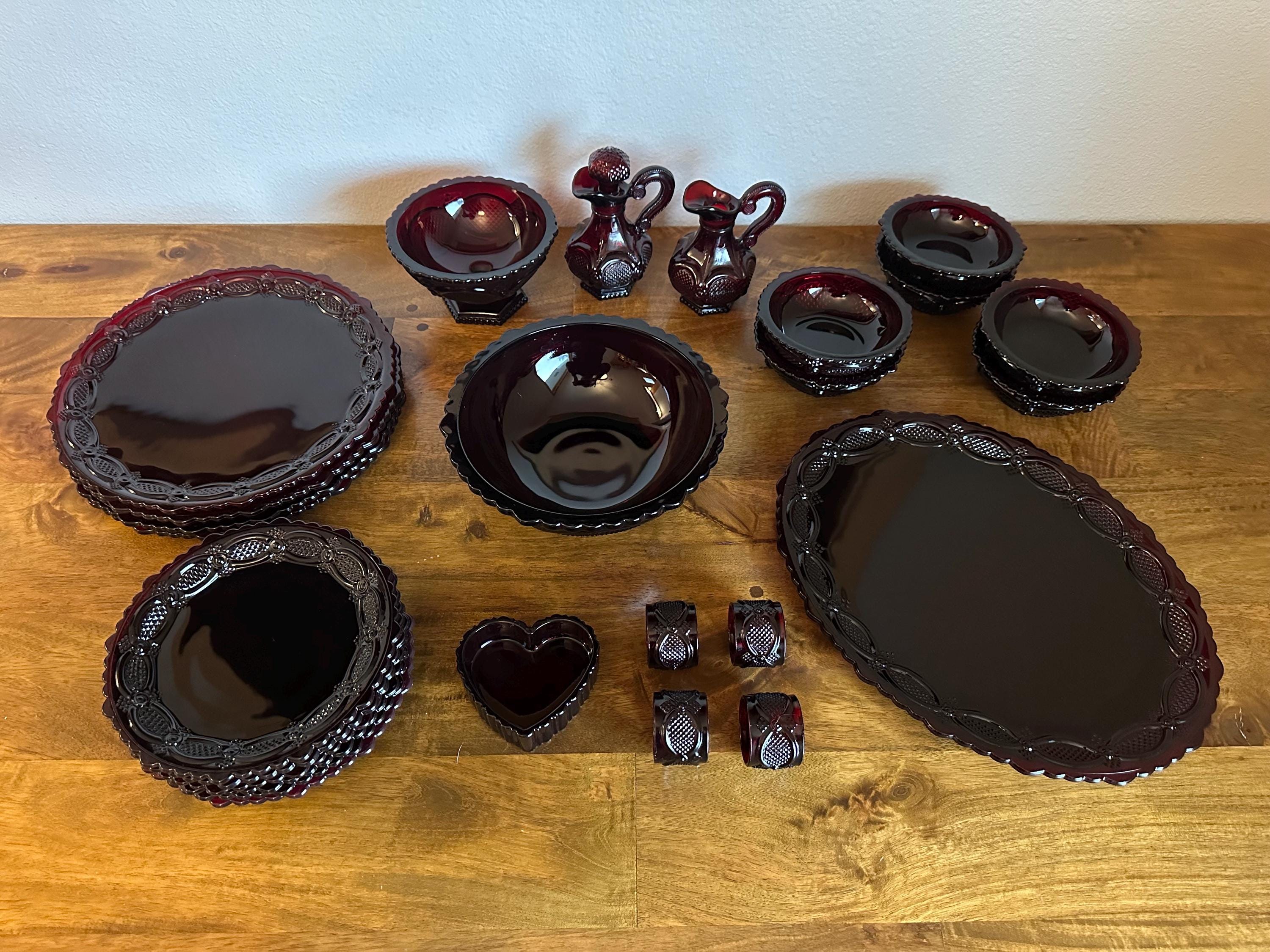 Vintage Avon Cape Cod Ruby Red Glass Dishware – 1876 Original, Sold By The Piece