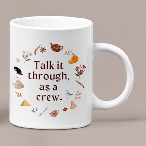 Talk it through as a crew mug, ofmd, our flag means death mug, stede bonnet, blackbeard, lgbtq mug, lgbtq gift, blackbonnet