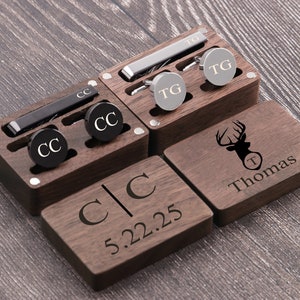 Personalized Cufflinks for Men, Cufflinks Box, Cufflinks Set for Groomsmen Best Man, Gift for Husband, Cuff Links Gifts, Personalized Gifts