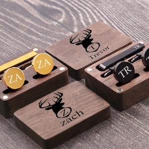 Personalized Cufflinks and Tie Clip Father of Groom Gifts Cufflinks for Groomsmen Father of the Bride Gift Engraved Cufflinks Gift for Groom