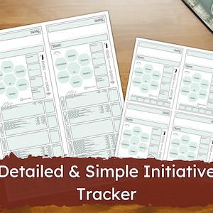 Fillable and Printable DnD Initiative Tracker Set - Essential Dungeon Master Tool for Dungeons and Dragons