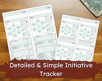 Fillable and Printable DnD Initiative Tracker Set - Essential Dungeon Master Tool for Dungeons and Dragons