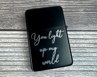 Engraved Lighter, Custom Lighter with Case, Personalized Gift For Men, Anniversary Gift, Personalized Groomsmen Gifts, Custom Gift for Dad