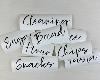 Vinyl Pantry Label, Custom Pantry labels, Pantry Labeling Stickers, Kitchen Labels, Storage Label, Kitchen Pantry Decals, Set of Labels