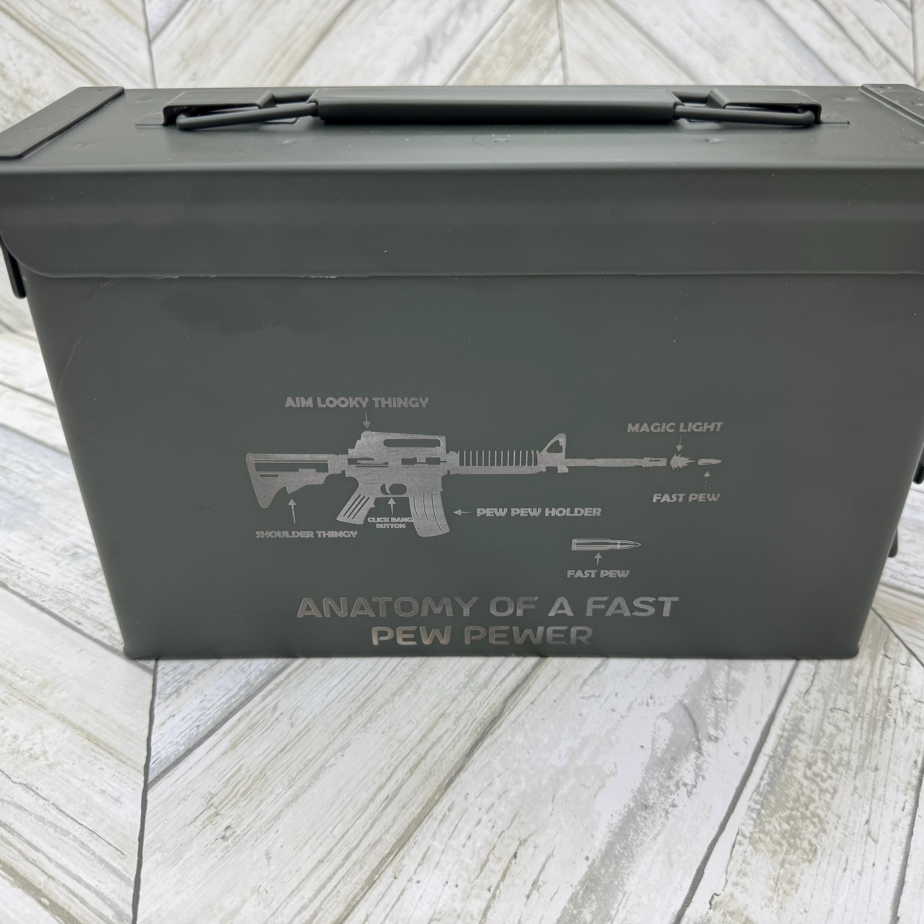 Pew Boxes Anatomy of A Fast Pew Pewer Ammo Box Fathers Day Gift Custom Ammo Box ...
