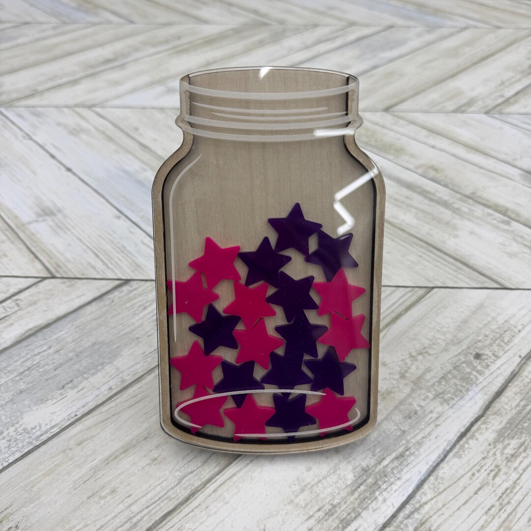 Reward Jar With Tokens Gift for Kids Behavior Tokens and Holder Star ...