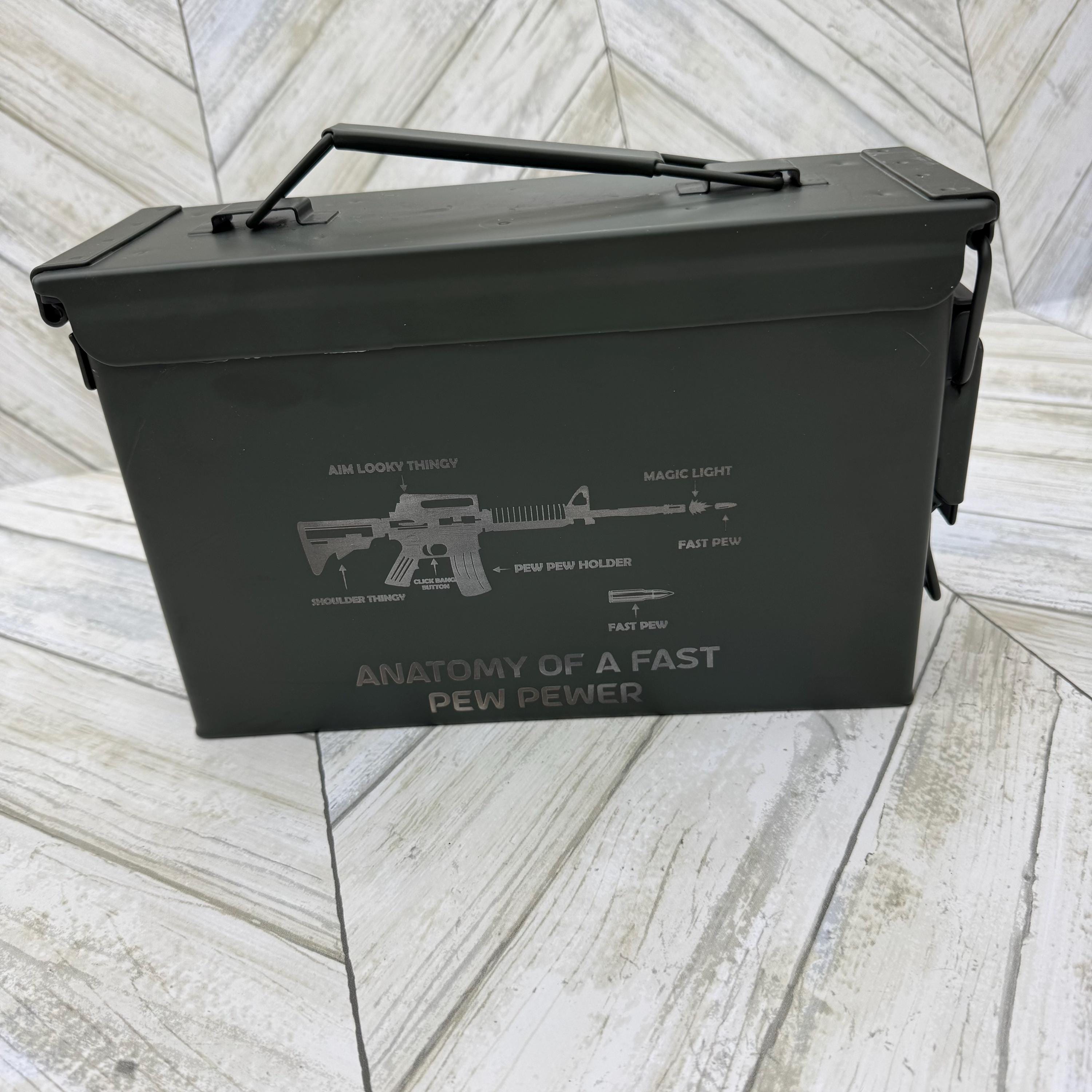 Pew Boxes Anatomy of A Fast Pew Pewer Ammo Box Fathers Day Gift Custom Ammo Box ...