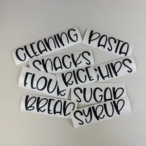 Vinyl Pantry Label, Custom Pantry labels, Pantry Labeling Stickers, Kitchen Labels, Storage Label, Kitchen Pantry Decals, Set of Labels