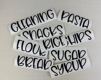 Vinyl Pantry Label, Custom Pantry labels, Pantry Labeling Stickers, Kitchen Labels, Storage Label, Kitchen Pantry Decals, Set of Labels