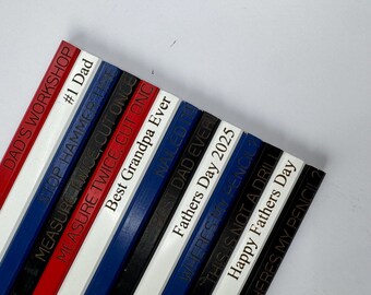Matita da falegname personalizzata, matite da falegname incise con la tua citazione, regalo per papà, acquista matite, regalo personalizzato per la festa del papà