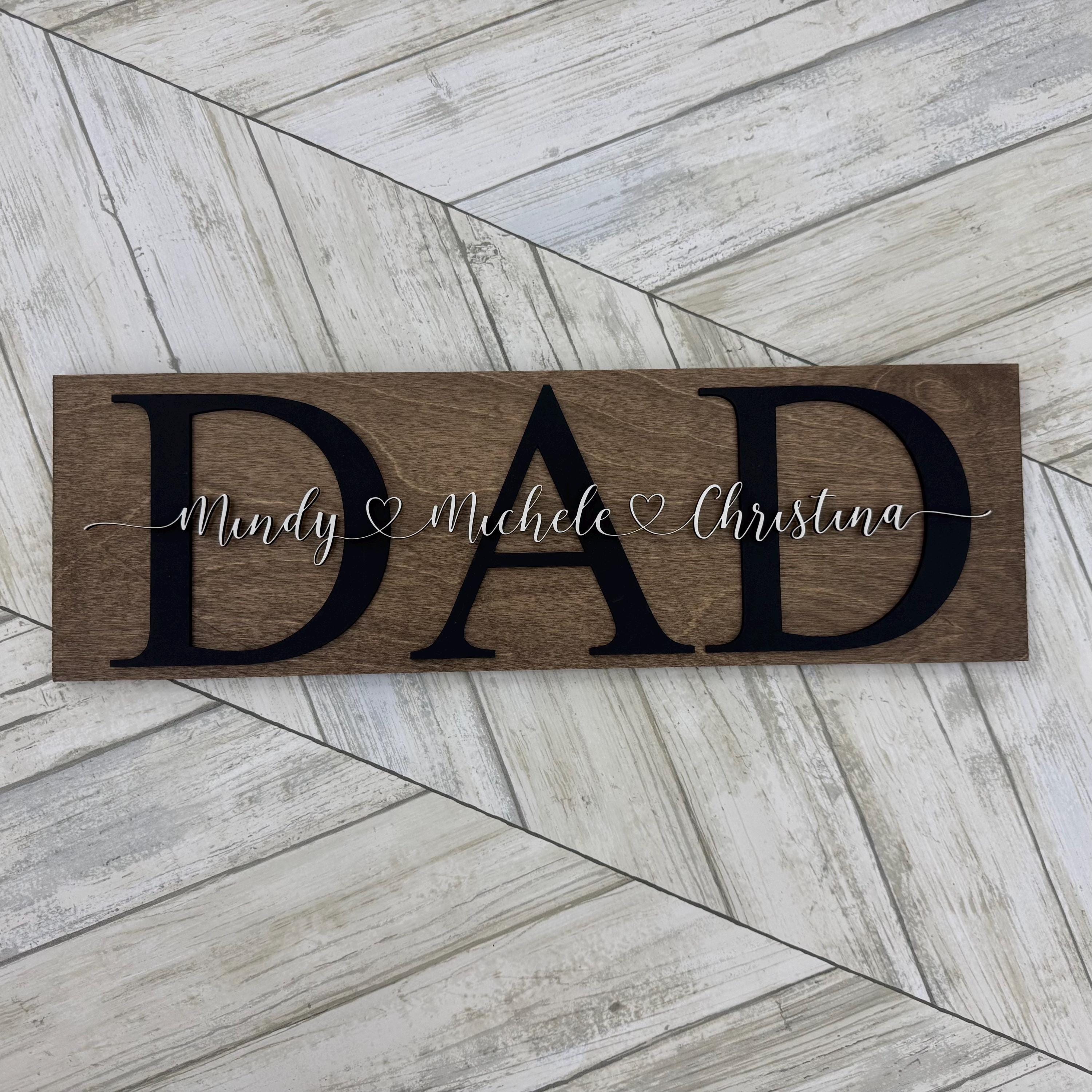 Father Figure Sign Personalized Dad Sign With Children's Names / Father's Day Gift / Dad ...