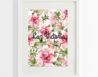 Personalized nursery frame Black or White 11x14, 14x18 baby bedroom