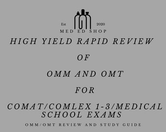 High Yield Rapid Review of OMM for COMAT/COMLEX 1-3/Medical School Exams with Practice Questions