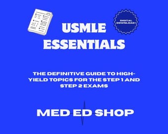 USMLE Step 1 & Step 2 Study Guide | High-Yield Topics Rapid Review | Med Student Digital Download | Boards Prep PDF