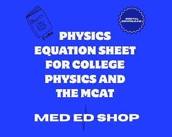 Physics Equation Sheet for College Physics and the MCAT
