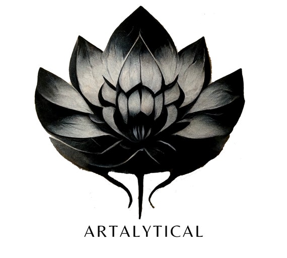 Black Lotus Tattoo Flower Tattoo Small Dark Tattoo Woman - Etsy