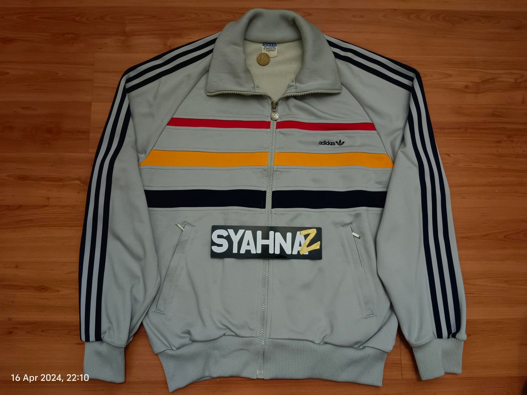 Vintage 70s Red Gold Adidas x Descente Bio-Fix Techno Zip-Up Track Jacket Large main image 0