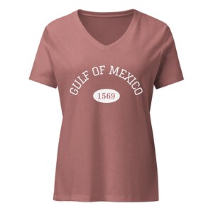 Camiseta de cuello en V relajada para mujer Golfo de México 1569
