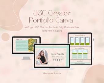 Portafolio de creador de UGC Canva Portafolio de creador de UGC de 6 páginas Plantilla totalmente personalizable