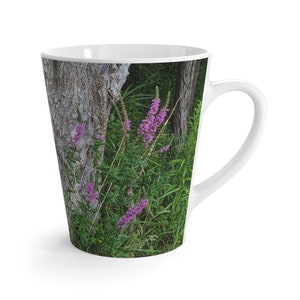 Purple loosestrife & Blue Forget me nots Latte Drink Mug