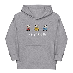 Zen Panda (trio) - KIDS Eco Raglan Hoodie