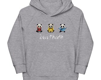 Zen Panda (trio) - KIDS Eco Raglan Hoodie