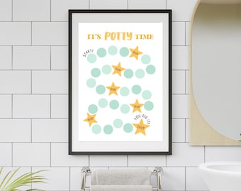 Tableau d'apprentissage de la propreté imprimable | Tableau de propreté pour tout-petits pour filles et garçons | Tableau d'autocollants pour l'apprentissage de la propreté | Tableau des récompenses pour enfants imprimable