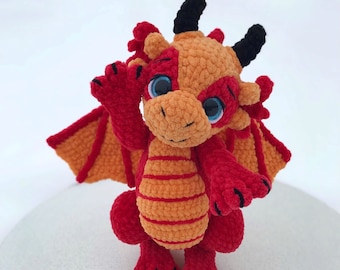 Patron au crochet peluche dragon amigurumi fichier PDF en anglais