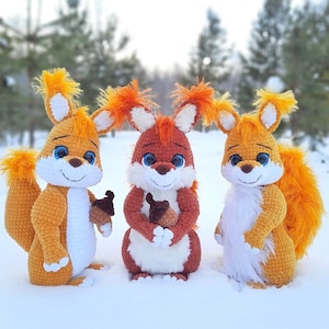 Crochet pattern squirrel amigurumi PDF file in ENG and German