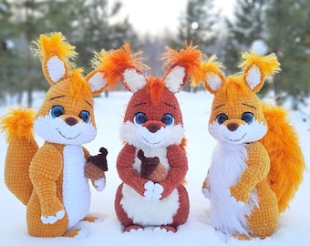 Crochet pattern squirrel amigurumi PDF file in ENG