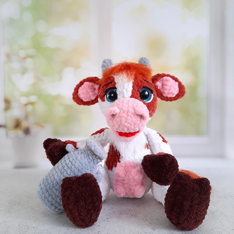 Crochet pattern Cow amigurumi PDF file in ENG image 1