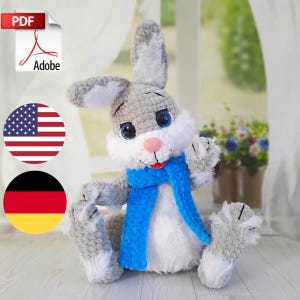 Crochet Pattern Plush Bunny PDF file in ENG and German