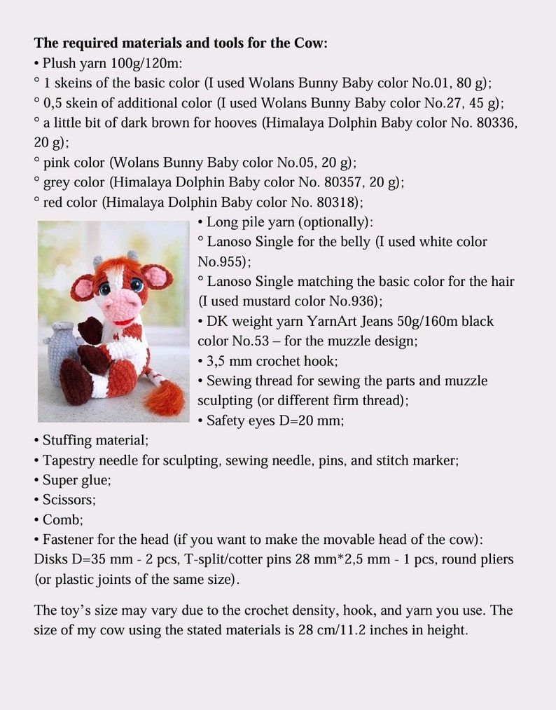 Crochet pattern Cow amigurumi PDF file in ENG image 6