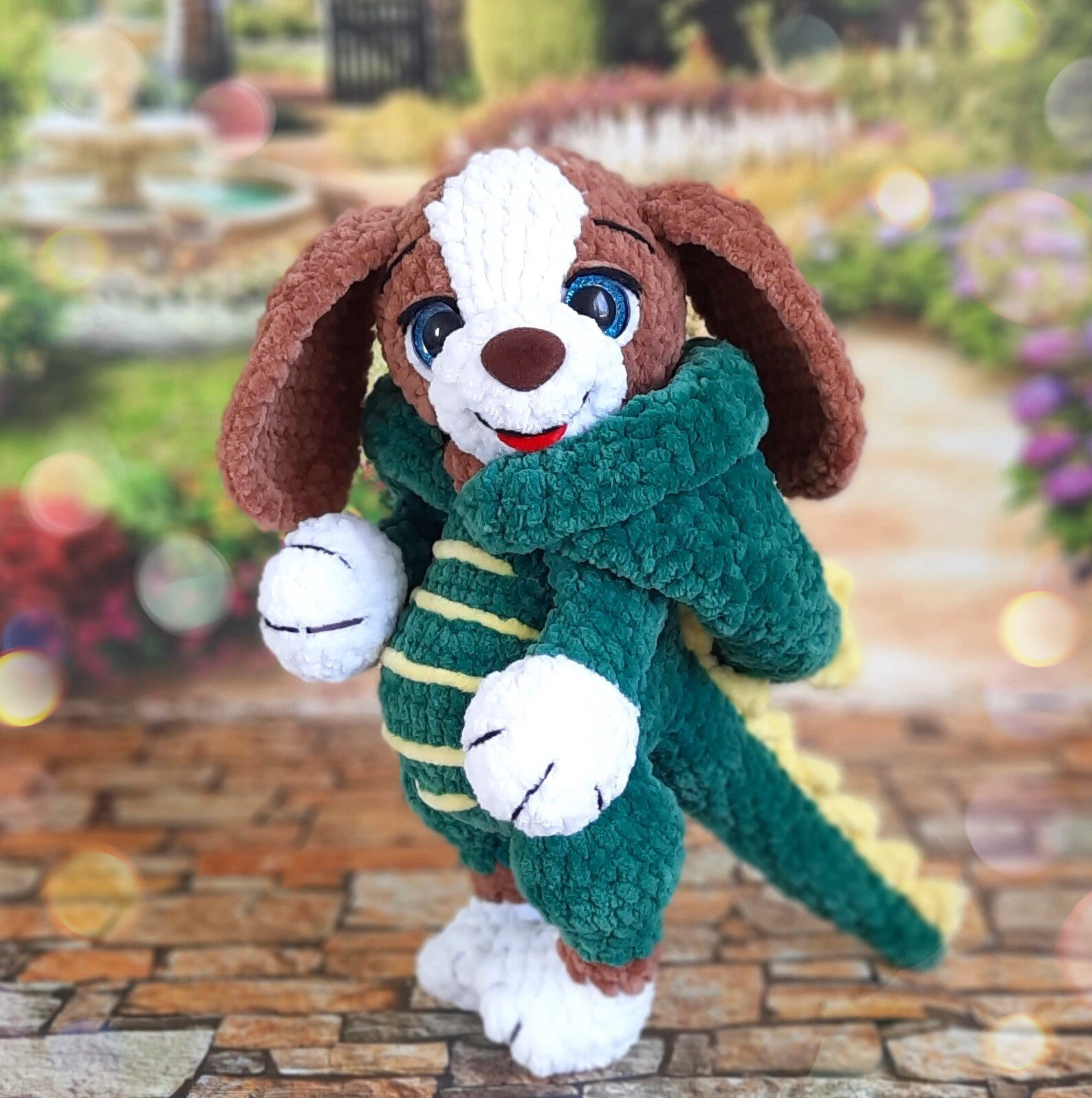 Crochet Pattern Dog in a Dinosaur Costume Amigurumi PDF Tutorial